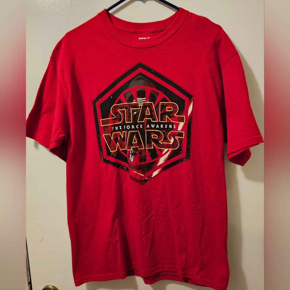 Star Wars The Force Awakens Red Graphic T-Shirt Men Size L